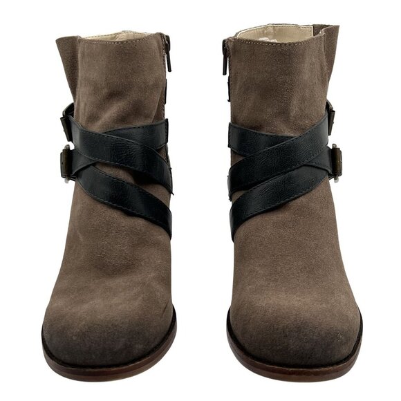 NEW Soho Cobbler Womens 8.5 Ankle Leather Booties Strappy Western Cowgirl Boots - Picture 5 of 15